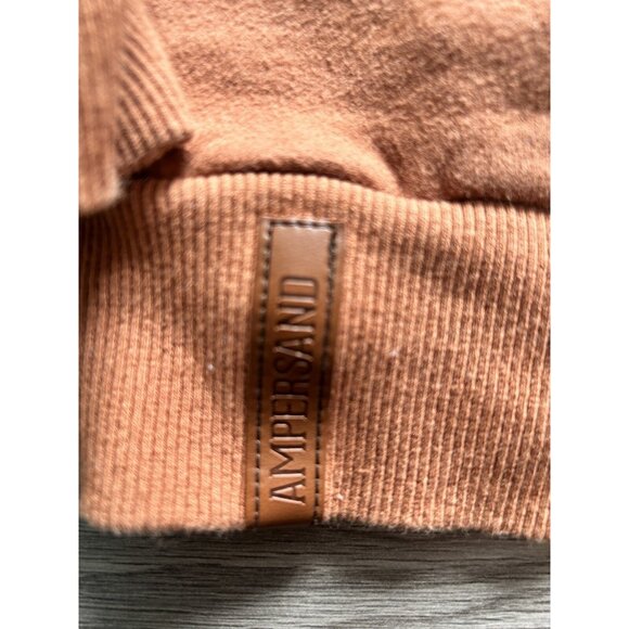 Ampersand Ave Colorblock Hoodie Campground BROWN TAN WHITE Knit Sweatshirt XL - Picture 2 of 7
